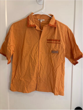 The Sunday Collective Apricot Tan Button Up Shirt Kids Size 12Y NWT Spain